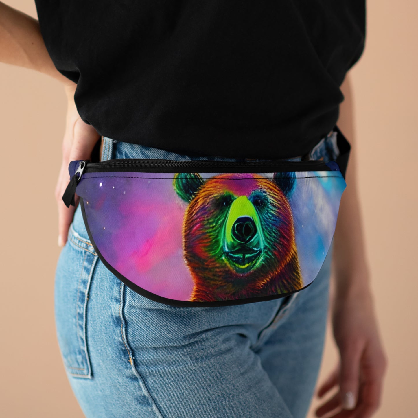 Cosmic Vibing Bear Fanny Pack-ThePottersStones