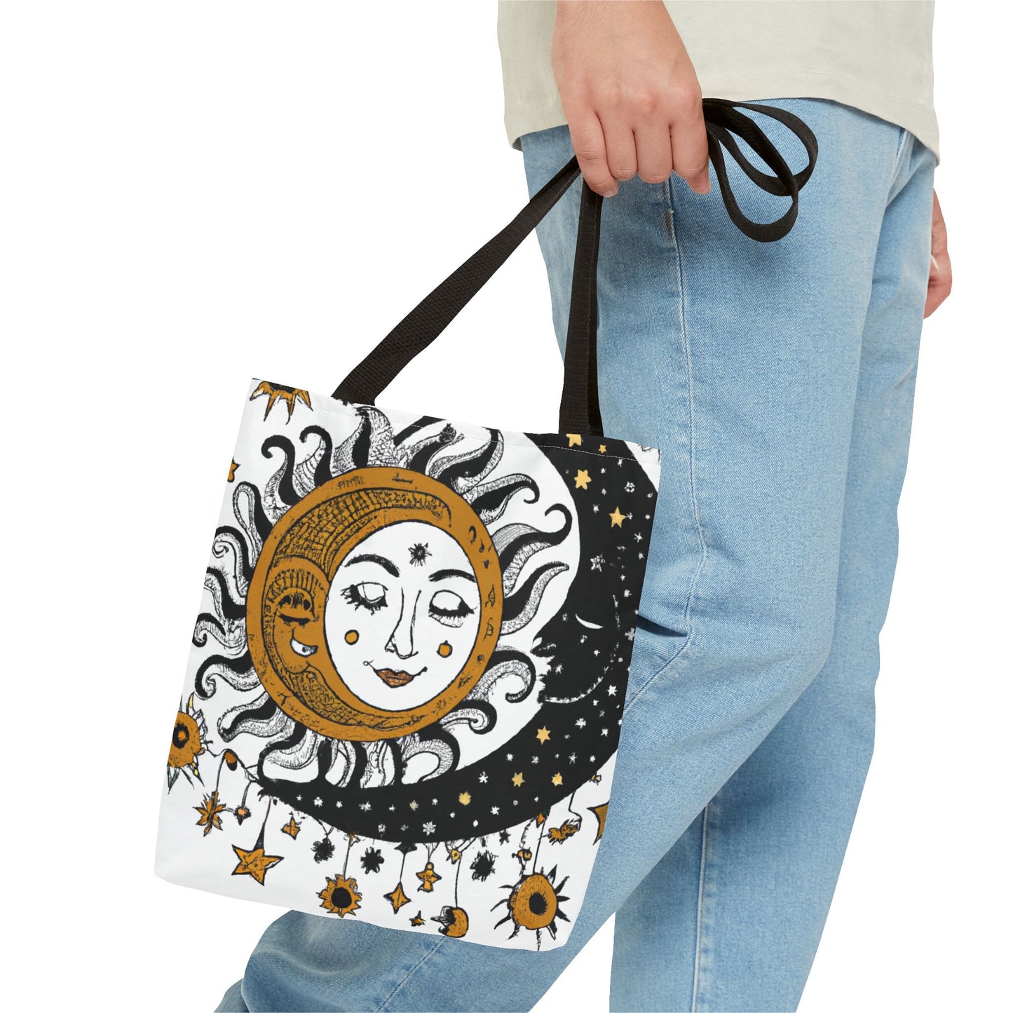 Boho Sun and New Moon Tote Bag (AOP)