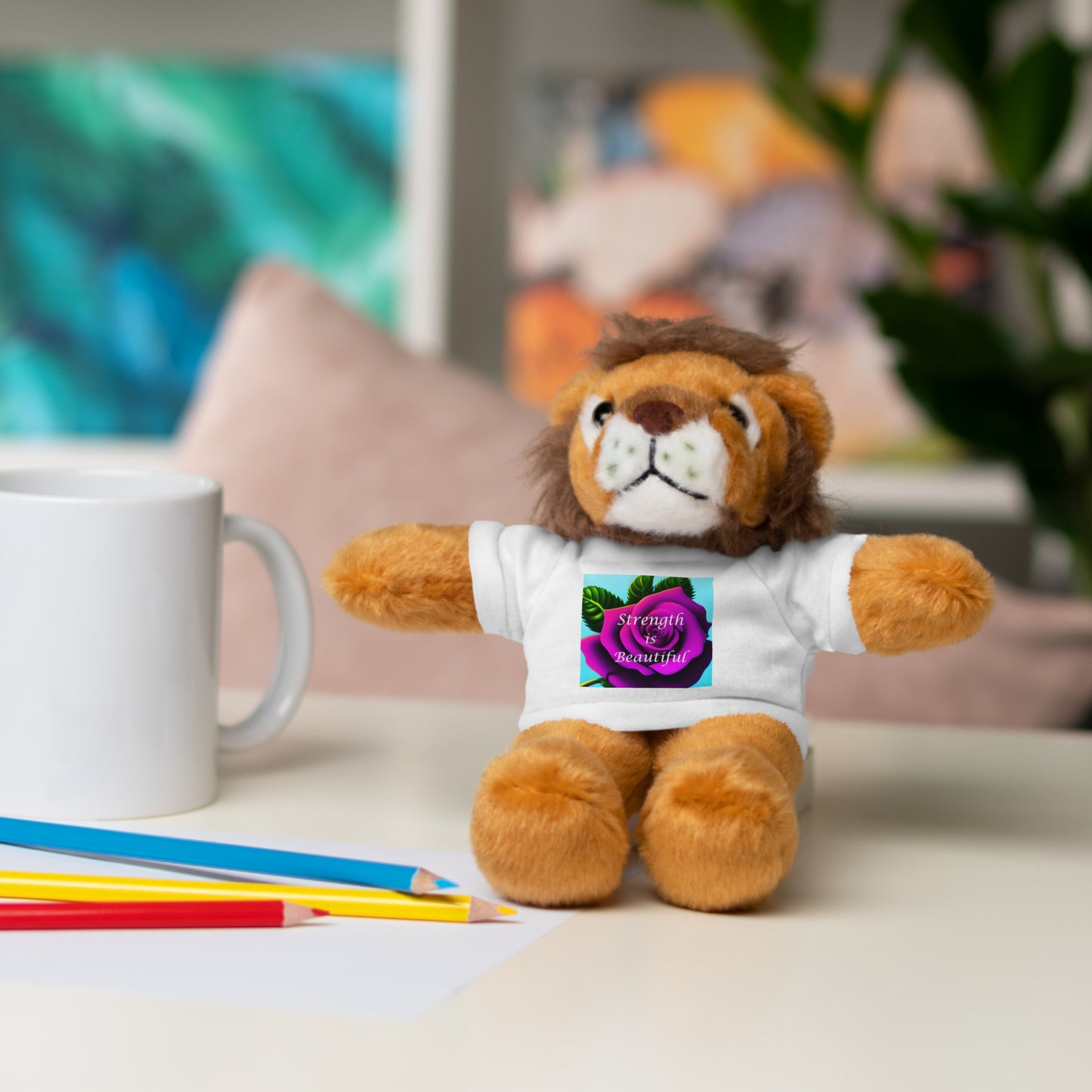 Stuffed Animals with "Strength is Beautiful" Tee