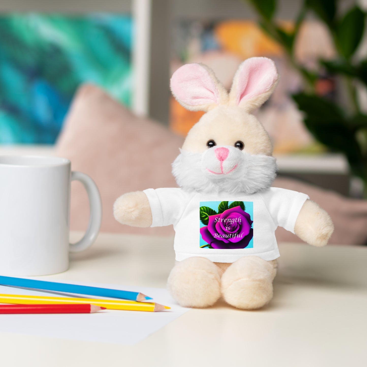 Stuffed Animals with "Strength is Beautiful" Tee