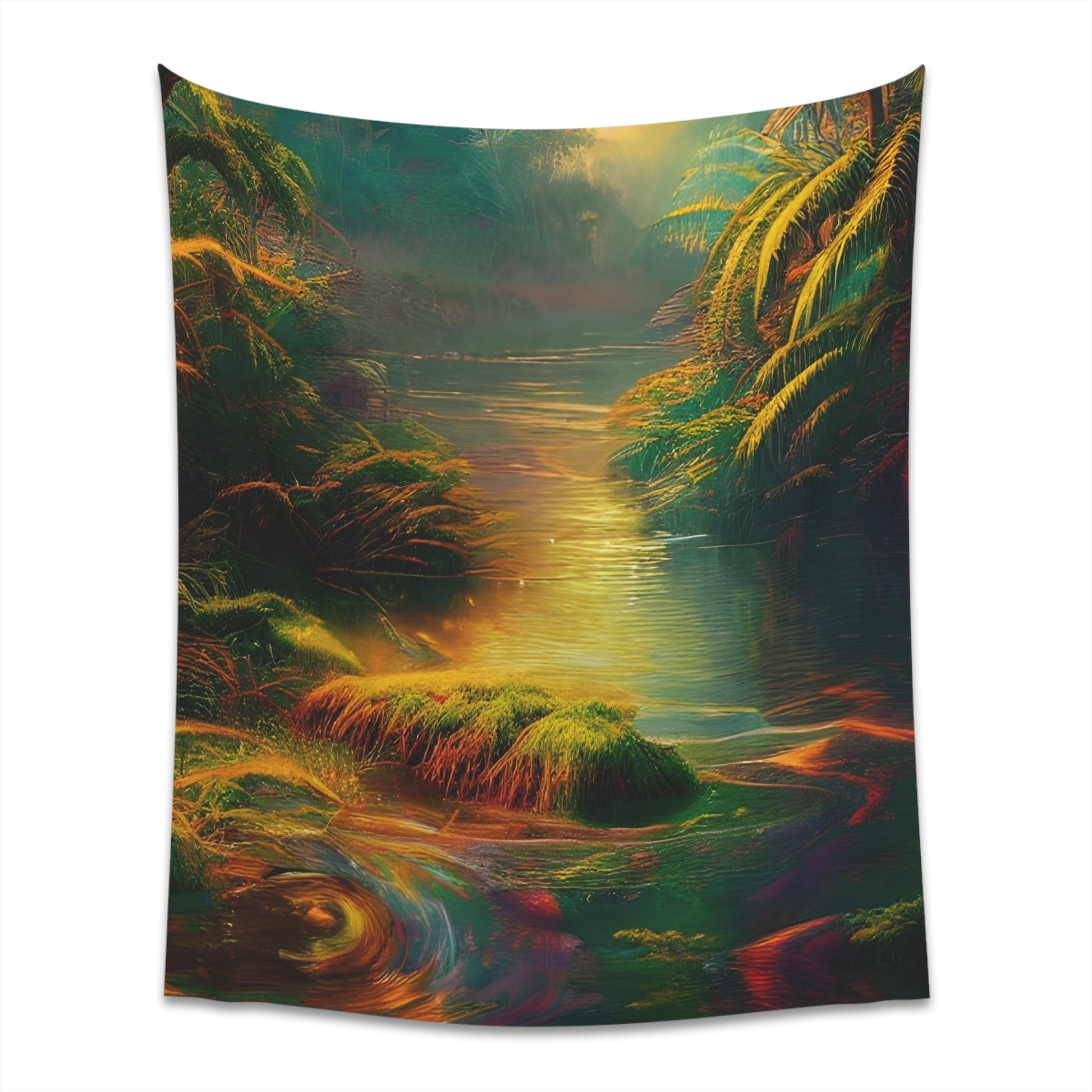 Peaceful River Printed Wall Tapestry-ThePottersStones