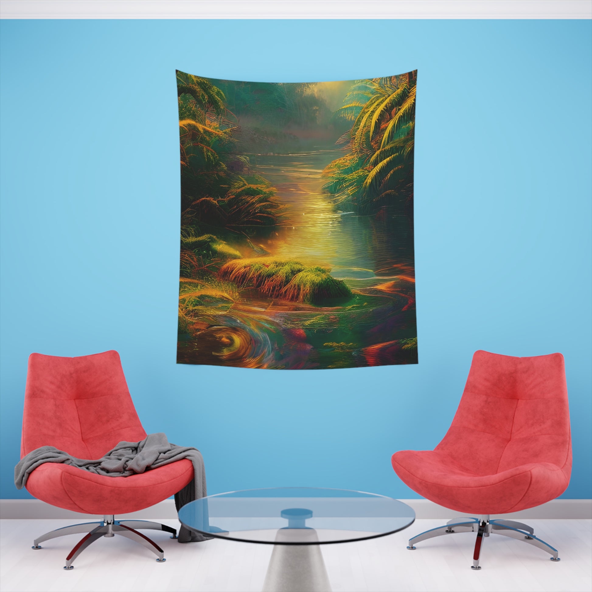 Peaceful River Printed Wall Tapestry-ThePottersStones