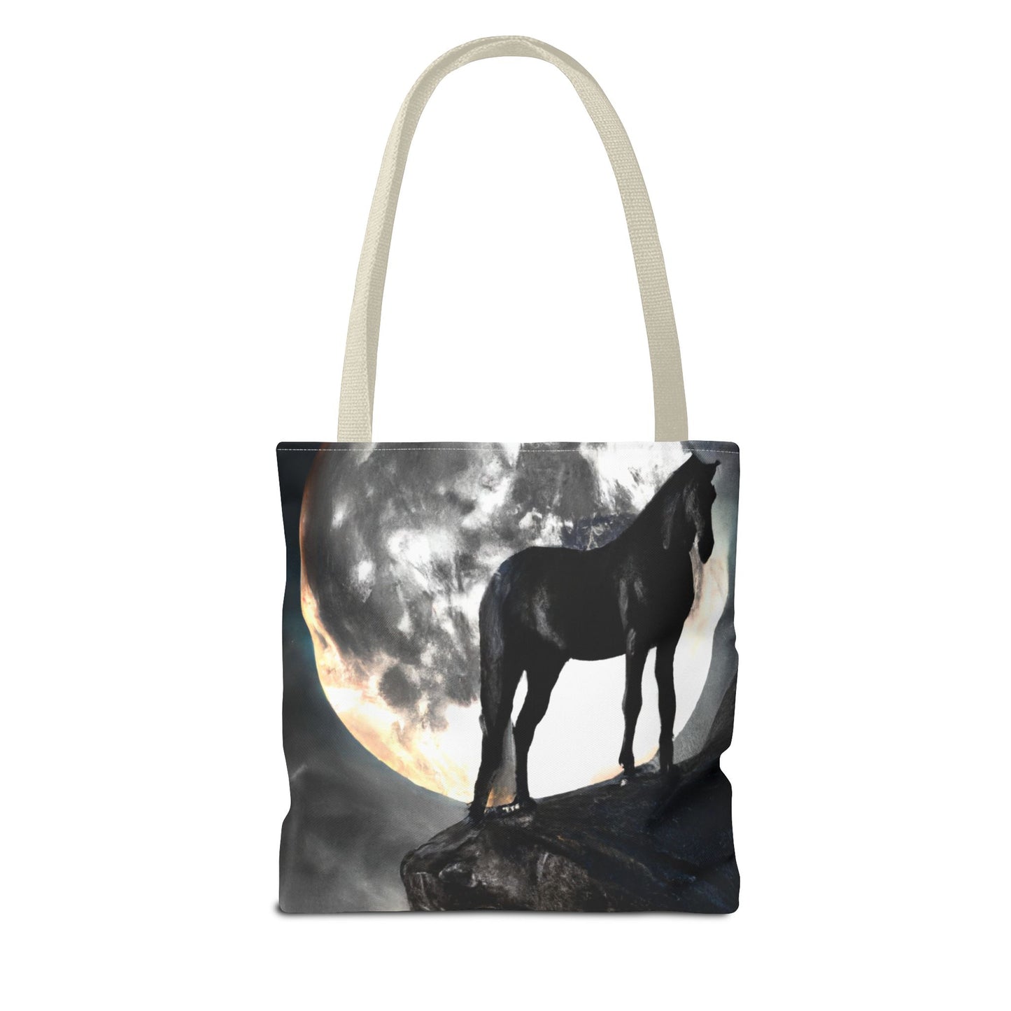 Black Stallion Full Moon Tote Bag (AOP)