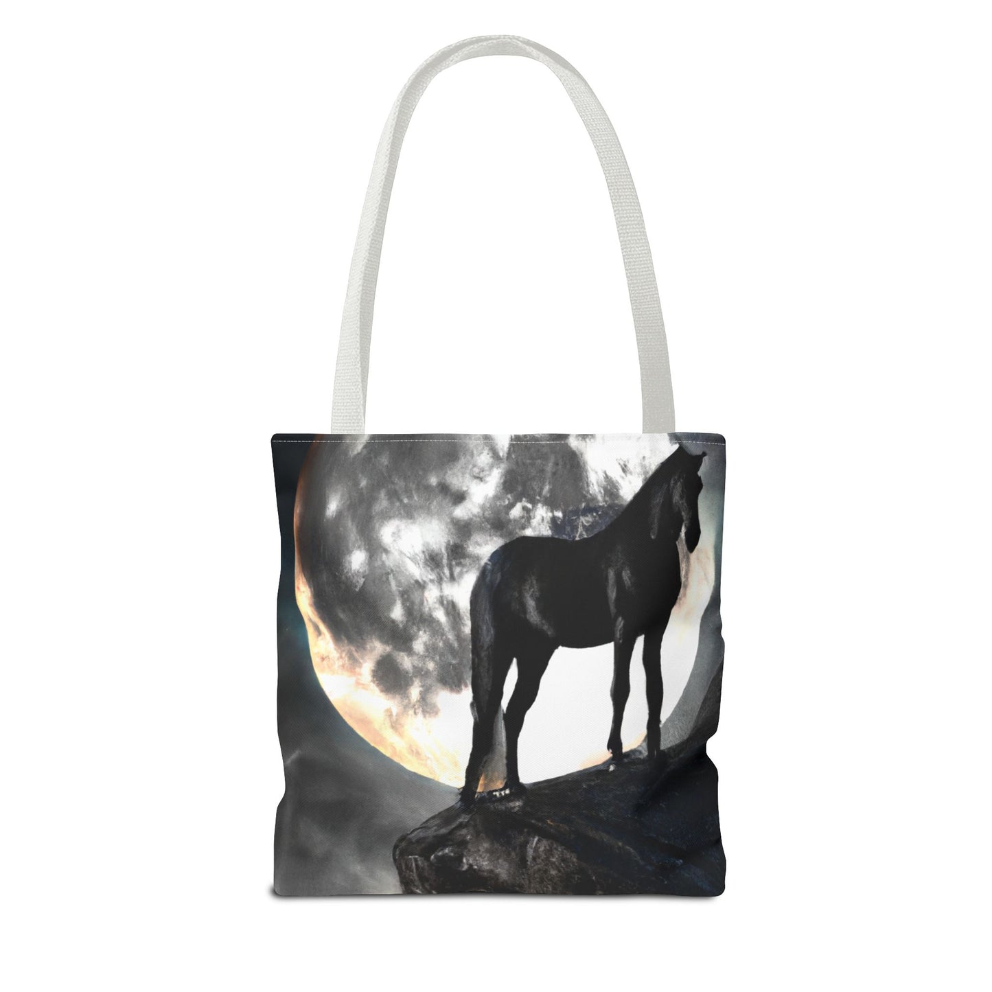 Black Stallion Full Moon Tote Bag (AOP)