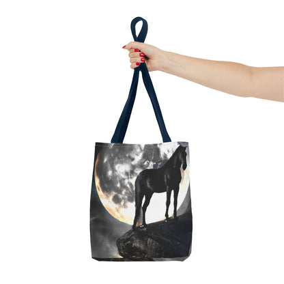 Black Stallion Full Moon Tote Bag (AOP)