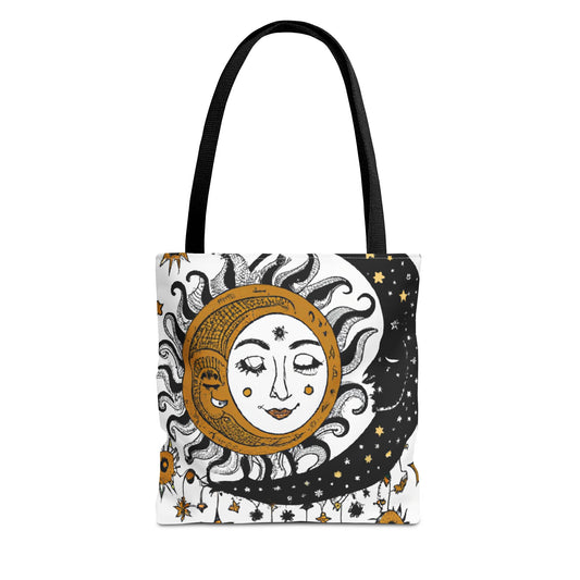 Boho Sun and New Moon Tote Bag (AOP)