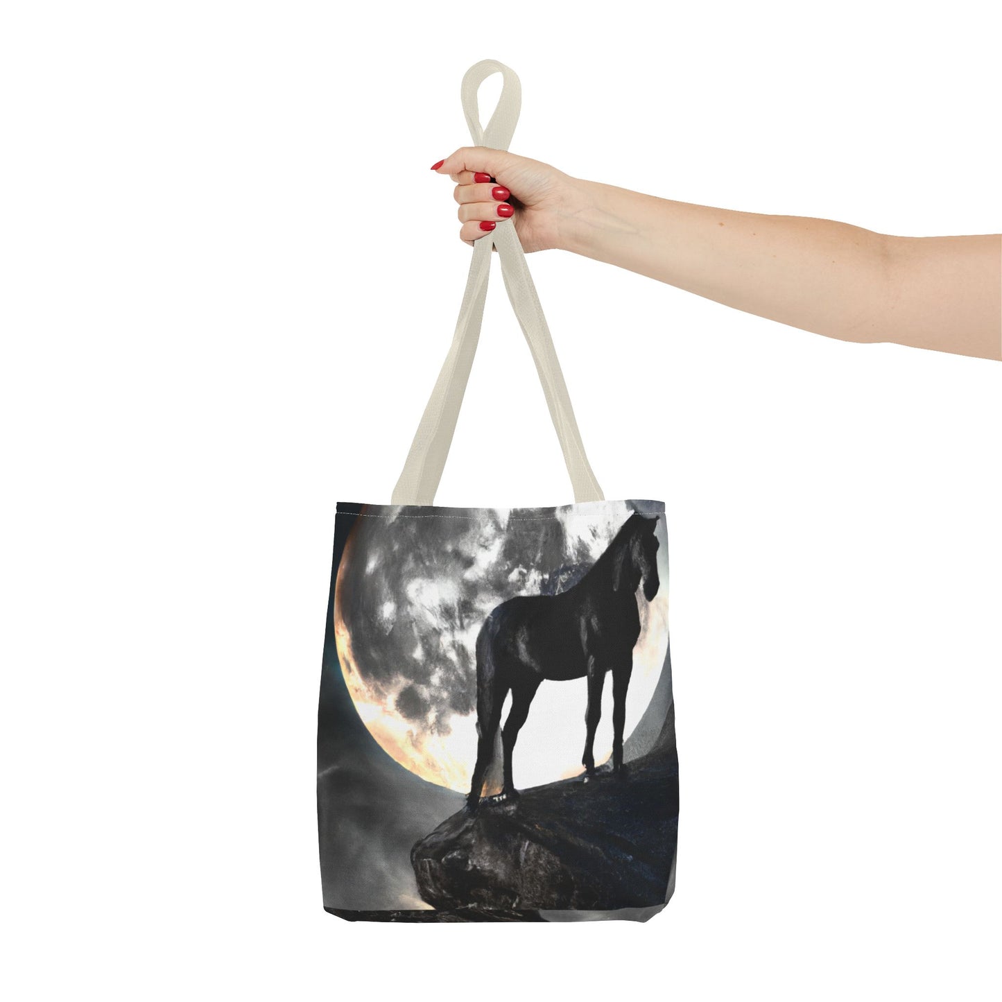 Black Stallion Full Moon Tote Bag (AOP)