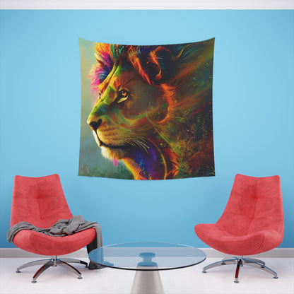 Psychedelic Lion Printed Wall Tapestry-ThePottersStones