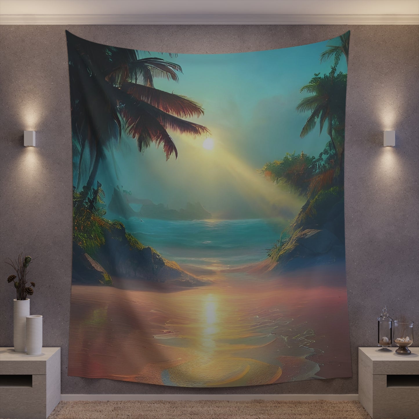 Sunrise Beach Printed Wall Tapestry-ThePottersStones