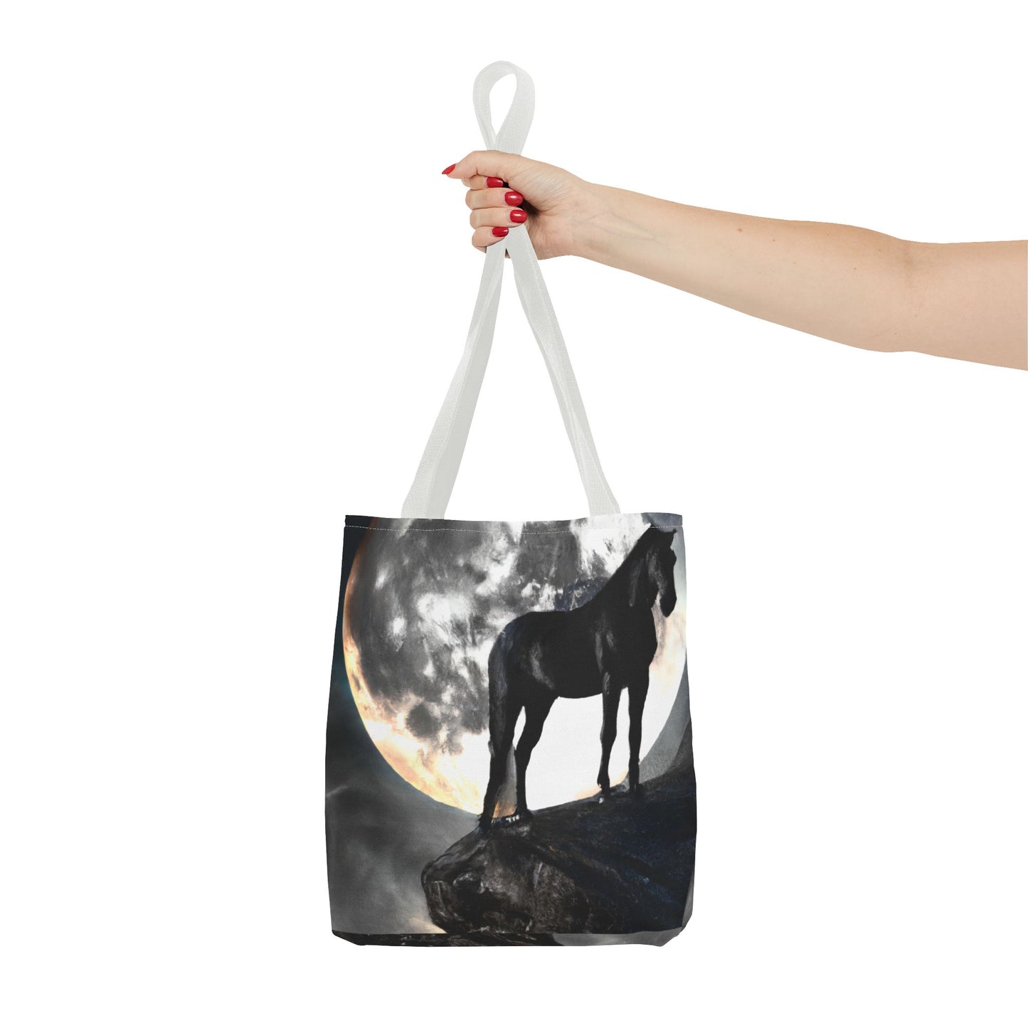 Black Stallion Full Moon Tote Bag (AOP)