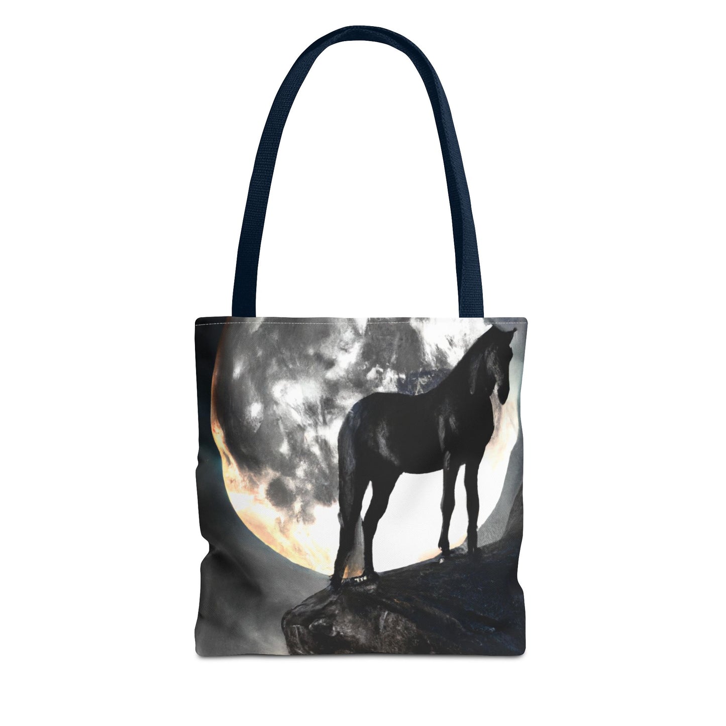 Black Stallion Full Moon Tote Bag (AOP)