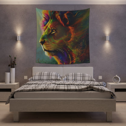 Psychedelic Lion Printed Wall Tapestry-ThePottersStones