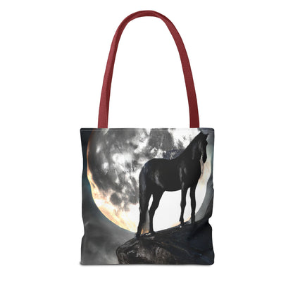 Black Stallion Full Moon Tote Bag (AOP)