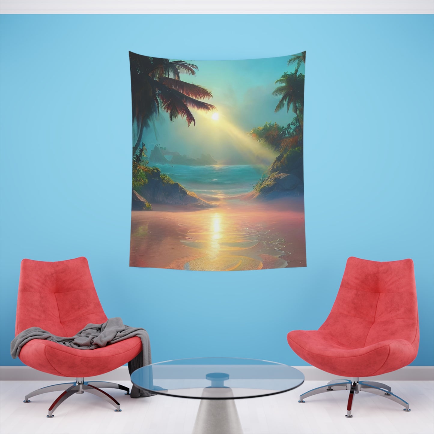 Sunrise Beach Printed Wall Tapestry-ThePottersStones