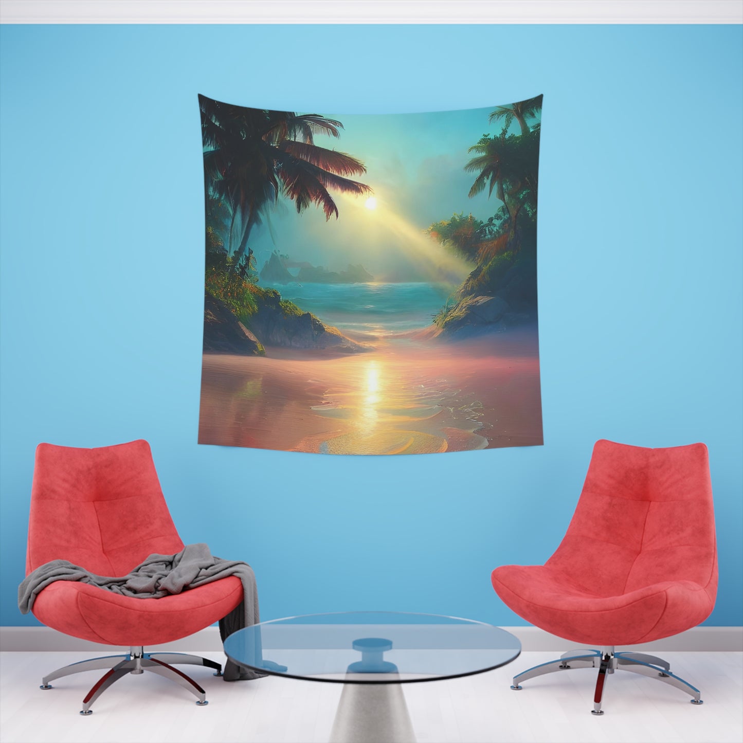 Sunrise Beach Printed Wall Tapestry-ThePottersStones