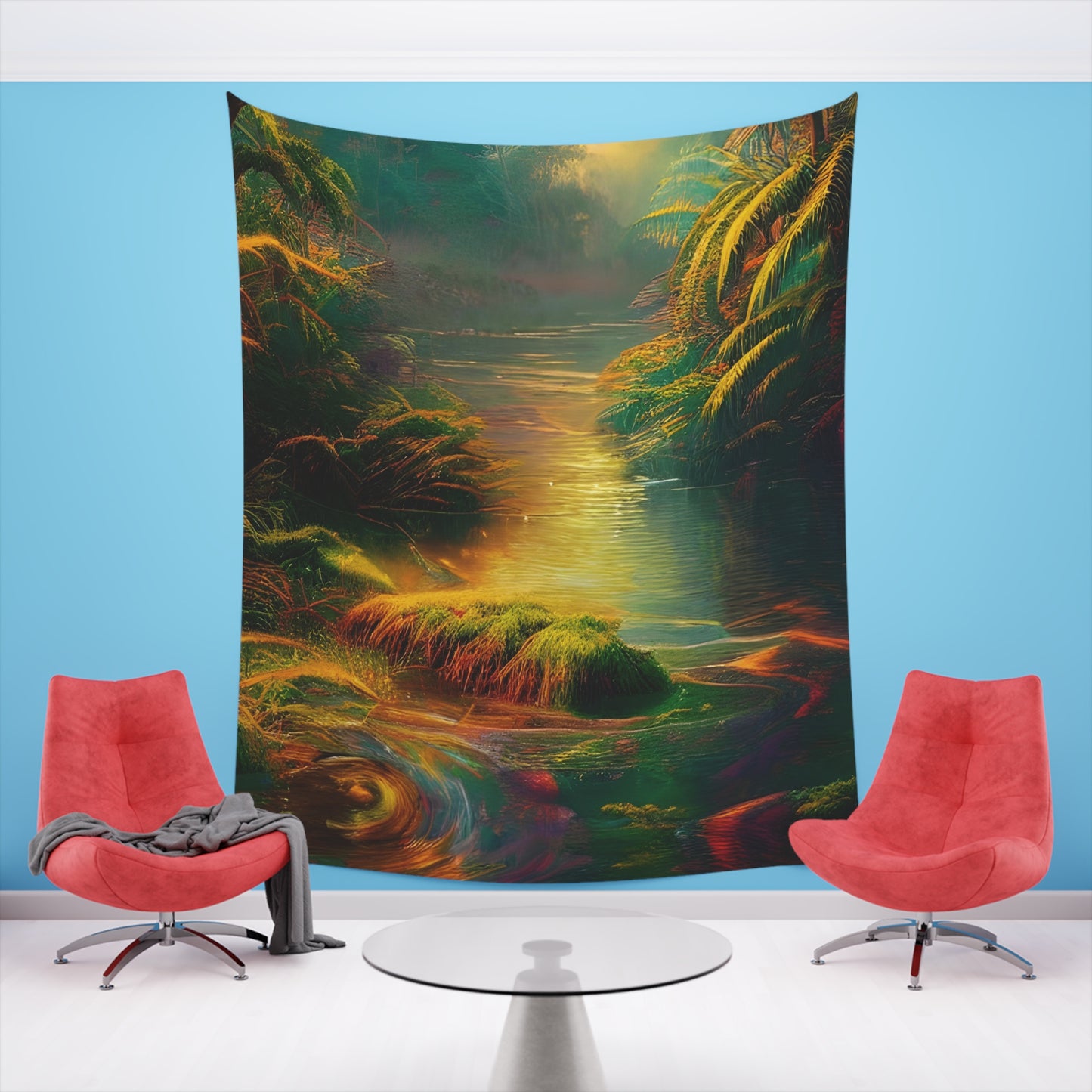 Peaceful River Printed Wall Tapestry-ThePottersStones