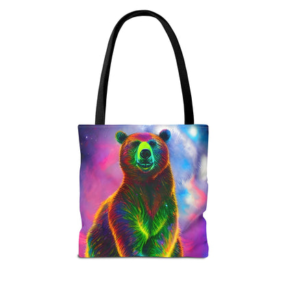 Cosmic Vibing Bear Tote Bag (AOP)