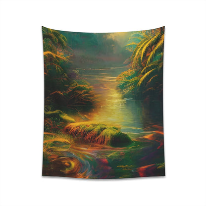 Peaceful River Printed Wall Tapestry-ThePottersStones