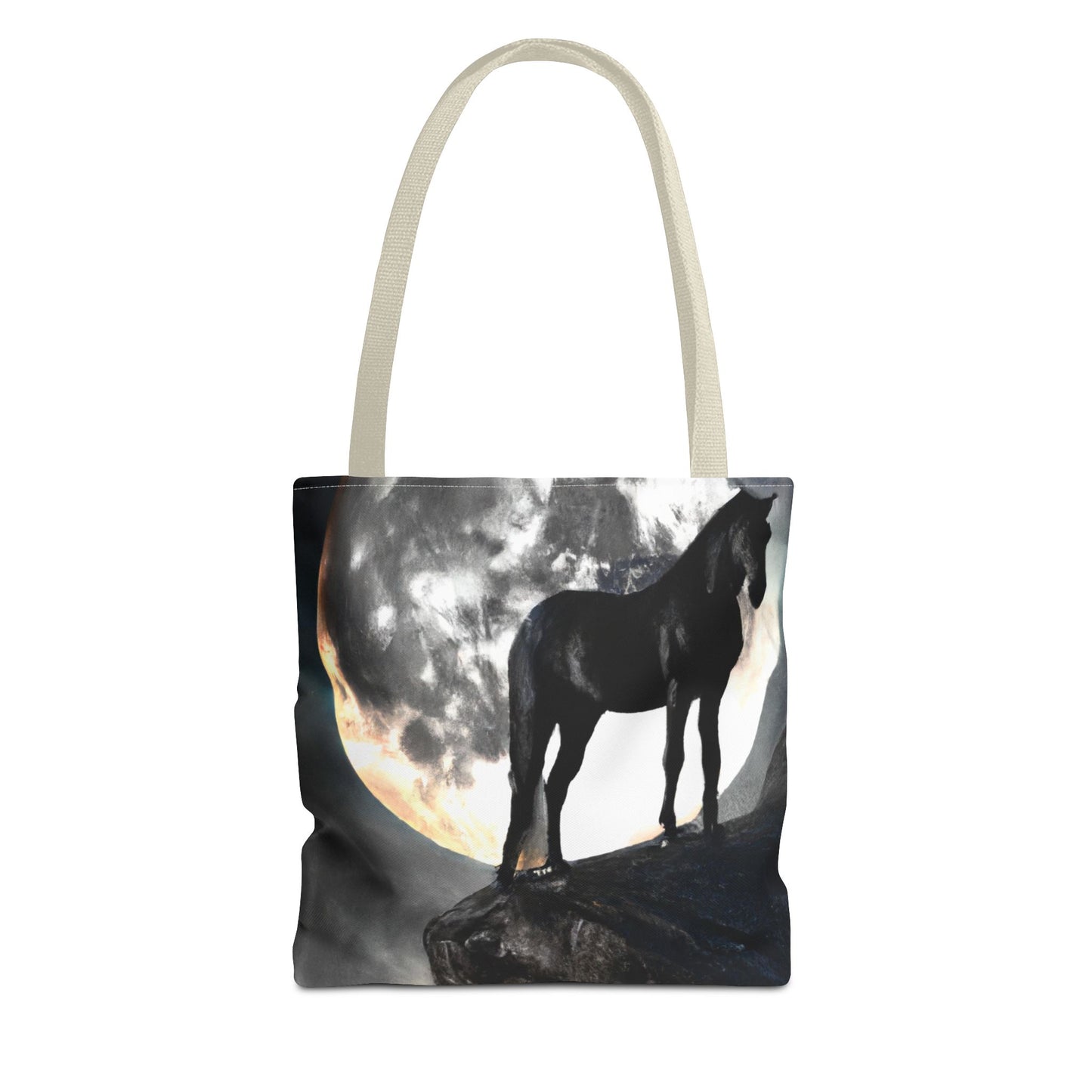 Black Stallion Full Moon Tote Bag (AOP)