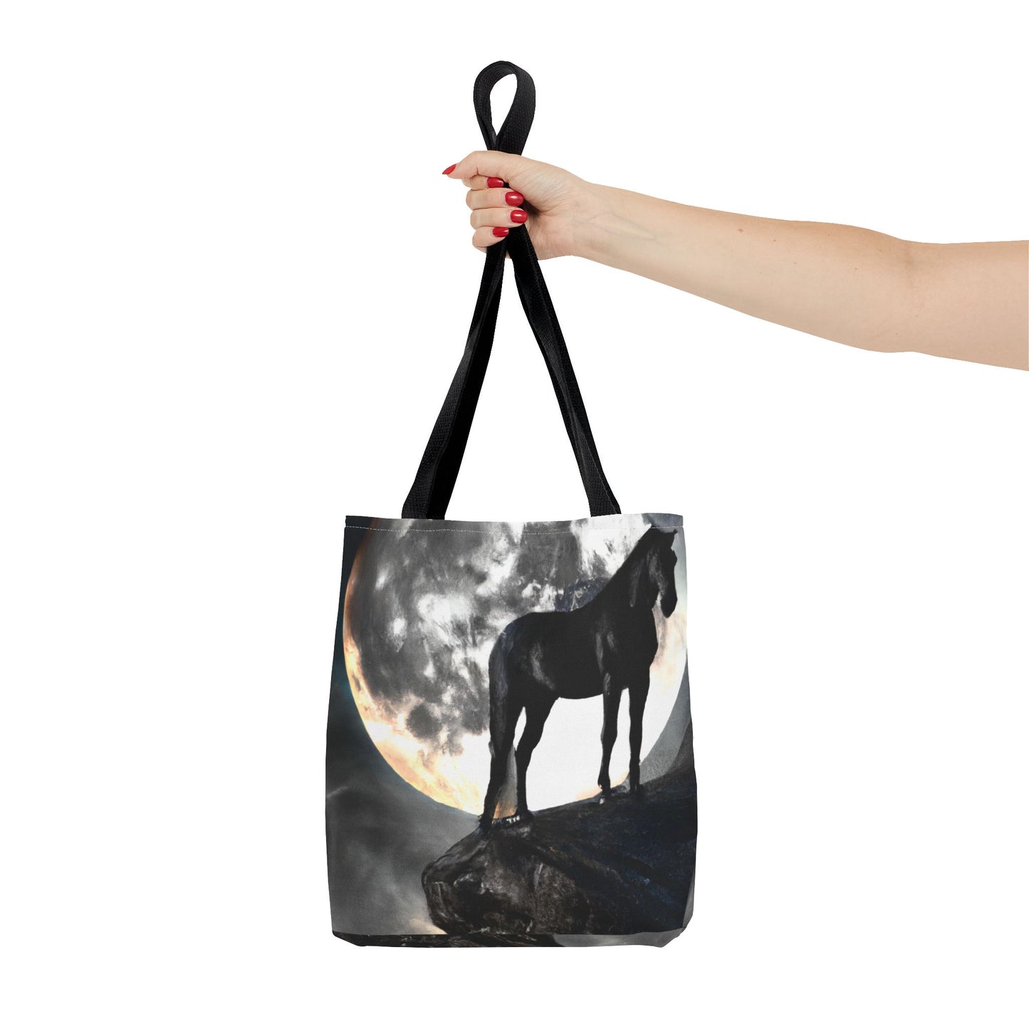 Black Stallion Full Moon Tote Bag (AOP)