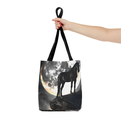 Black Stallion Full Moon Tote Bag (AOP)