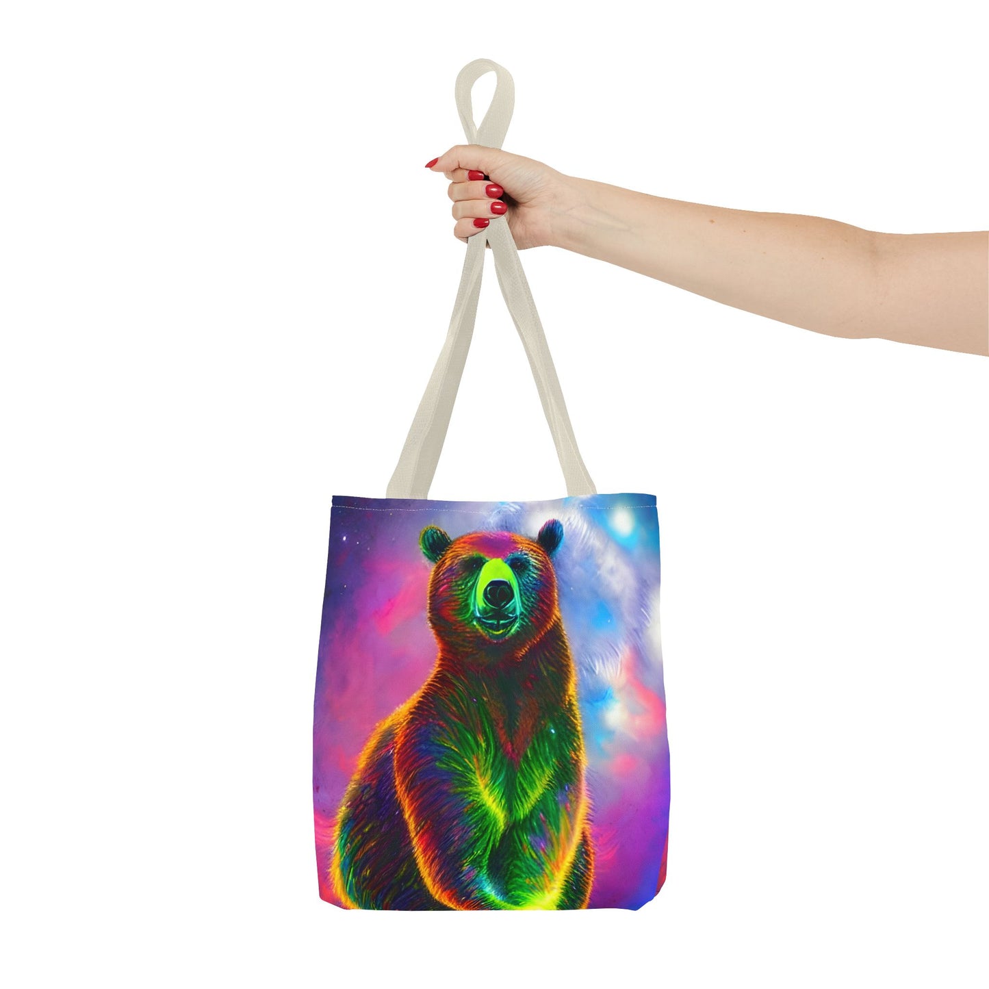 Cosmic Vibing Bear Tote Bag (AOP)