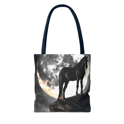 Black Stallion Full Moon Tote Bag (AOP)
