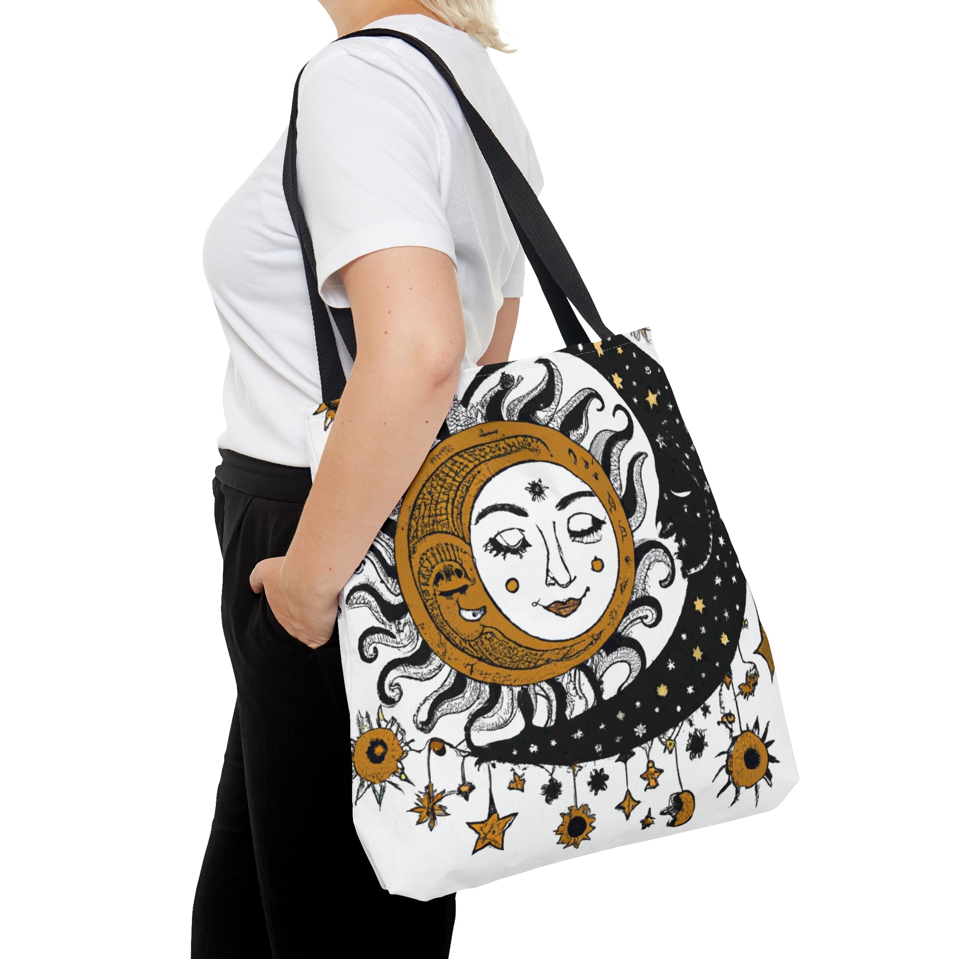 Boho Sun and Moon Design Tote Bag (AOP)-ThePottersStones