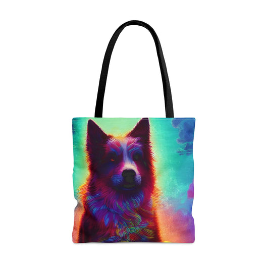 Psychedelic DogTote Bag (AOP)-ThePottersStones