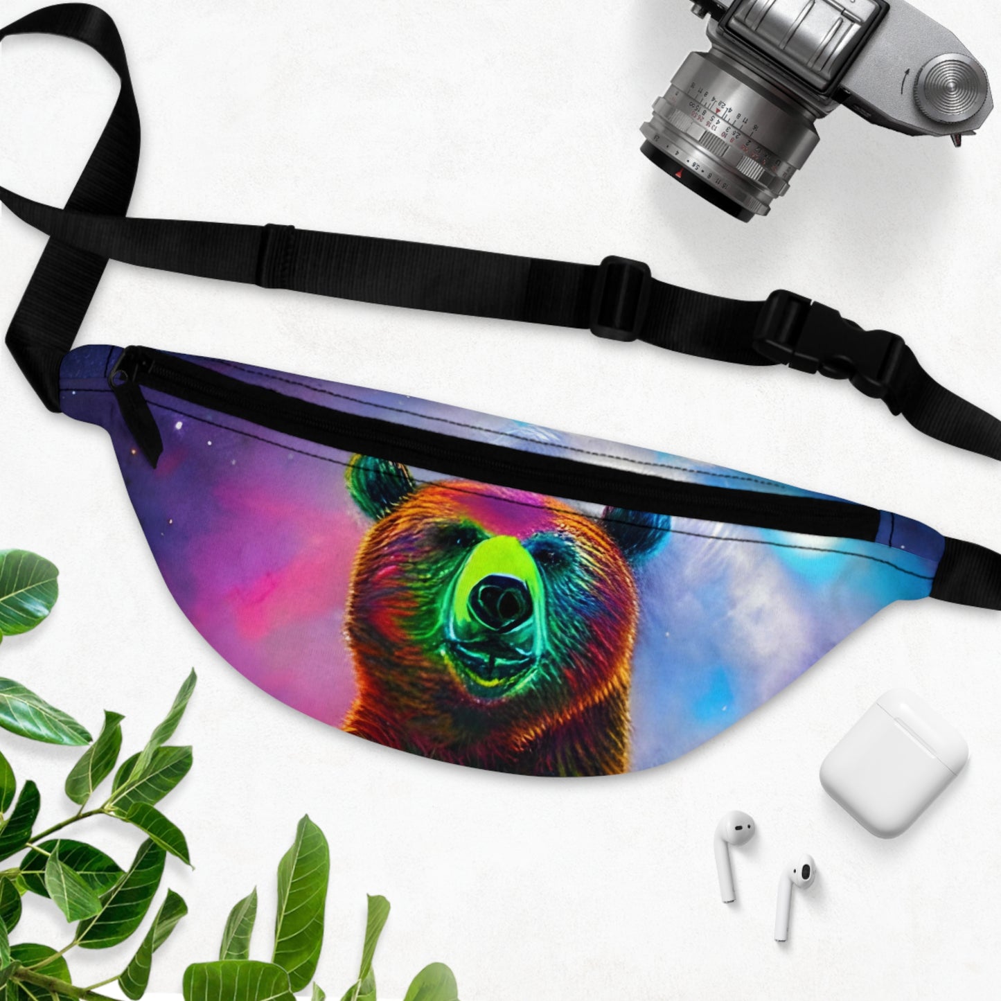 Cosmic Vibing Bear Fanny Pack