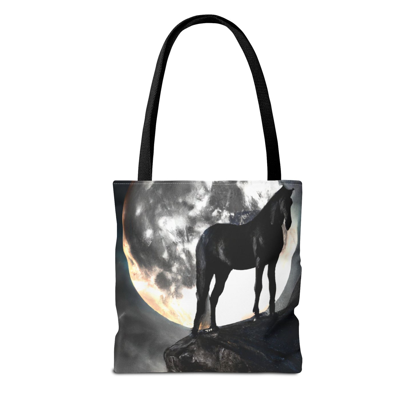 Black Stallion Full Moon Tote Bag (AOP)