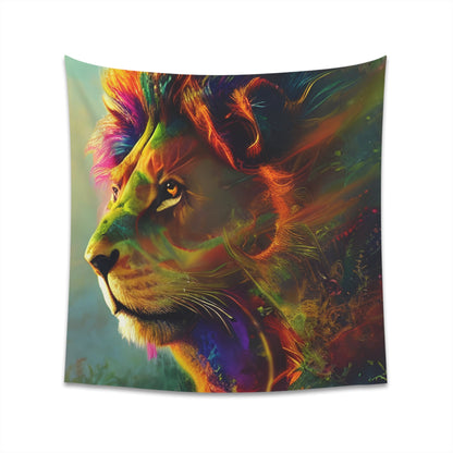 Psychedelic Lion Printed Wall Tapestry-ThePottersStones