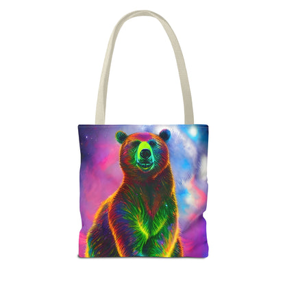 Cosmic Vibing Bear Tote Bag (AOP)