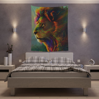 Psychedelic Lion Printed Wall Tapestry-ThePottersStones