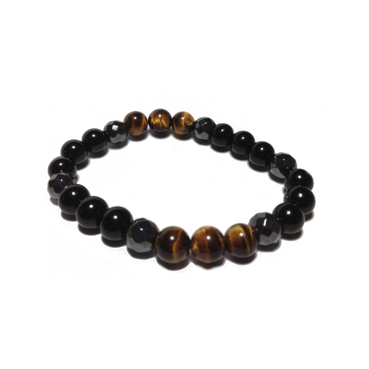 Zombie Slayer: Tiger's Eye, Obsidian, Tourmaline & Hematite Gemstone Beaded Energy Bracelet-ThePottersStones