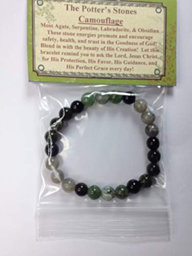 Camouflage: Energy Beaded Stretch Bracelet-ThePottersStones